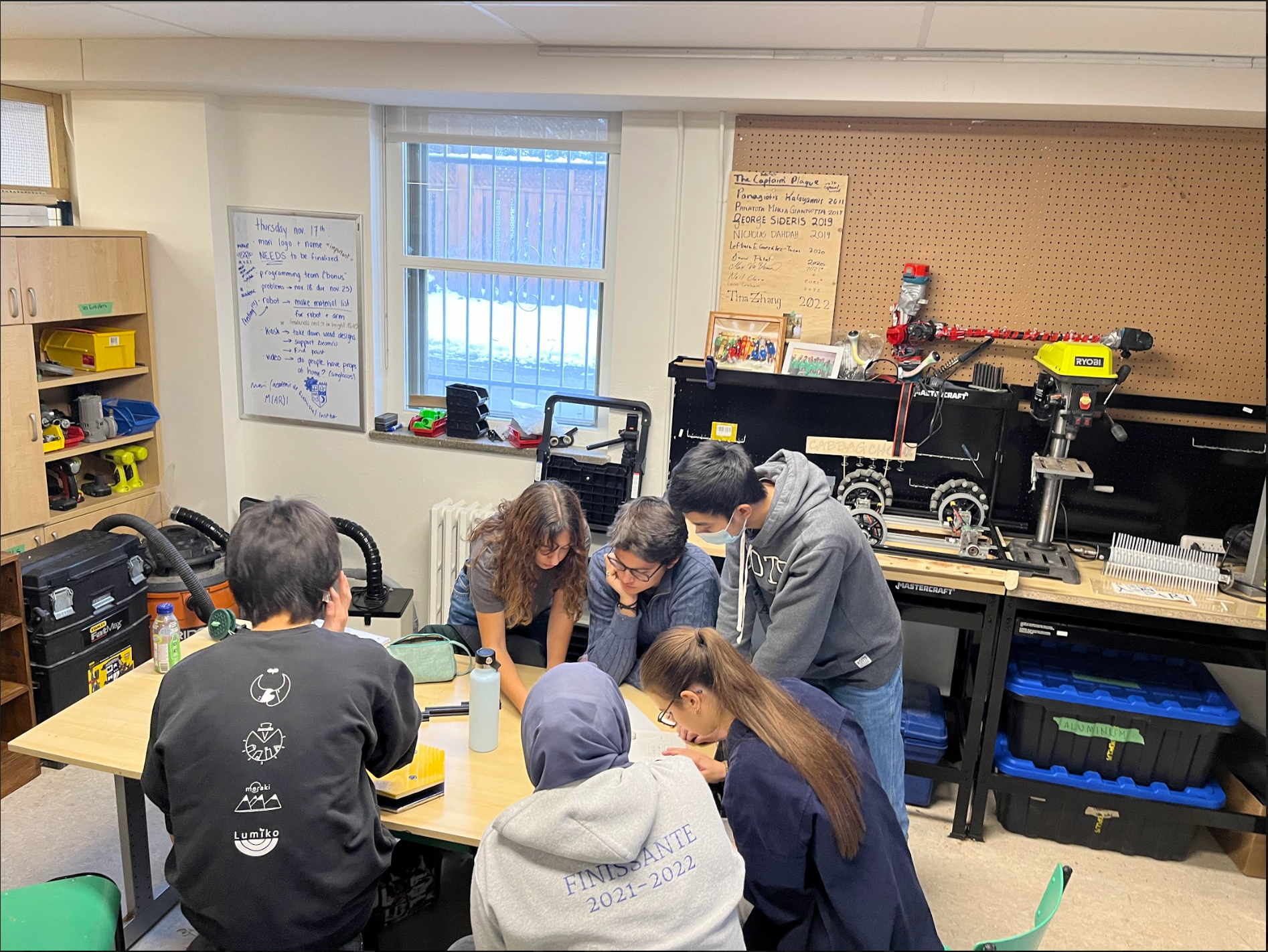 Robot team planning out prototypes